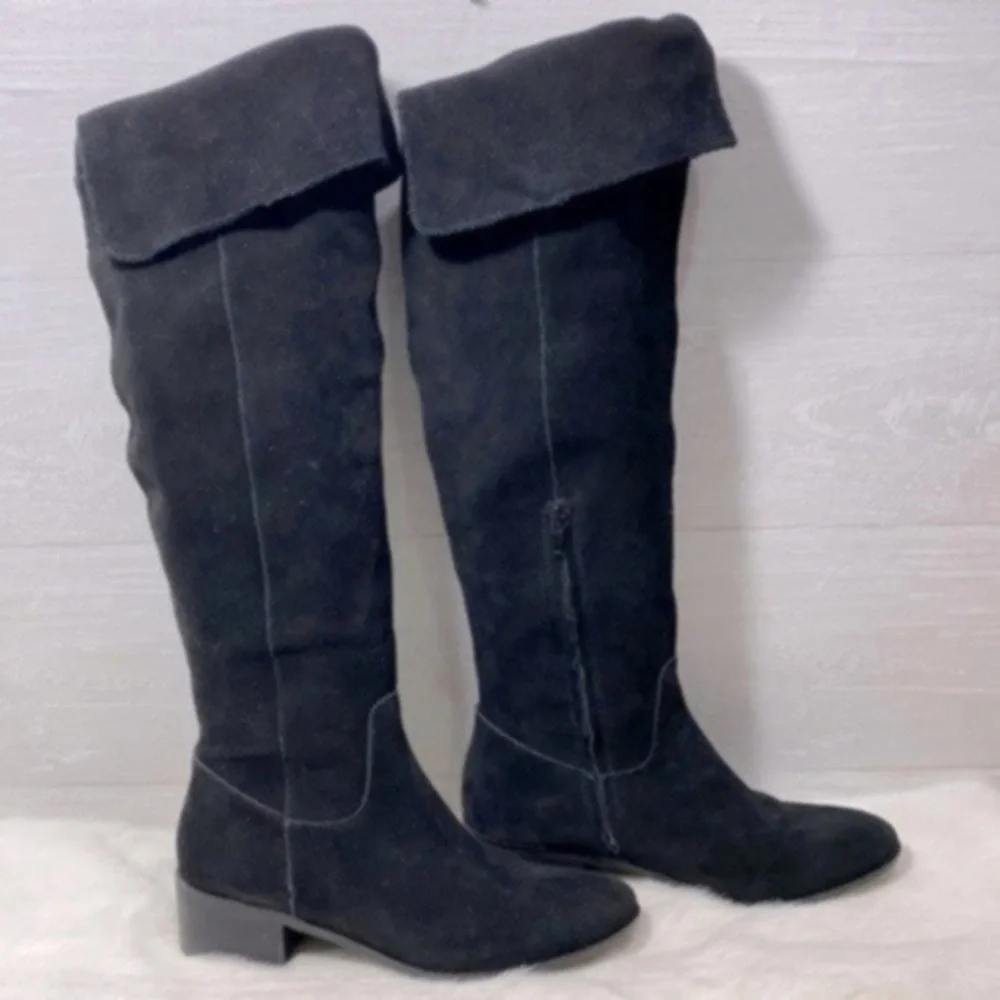 Steve Madden Black Suede Tyga Boots Size 8.5
